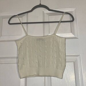 Brandy Melville white knit crop tank